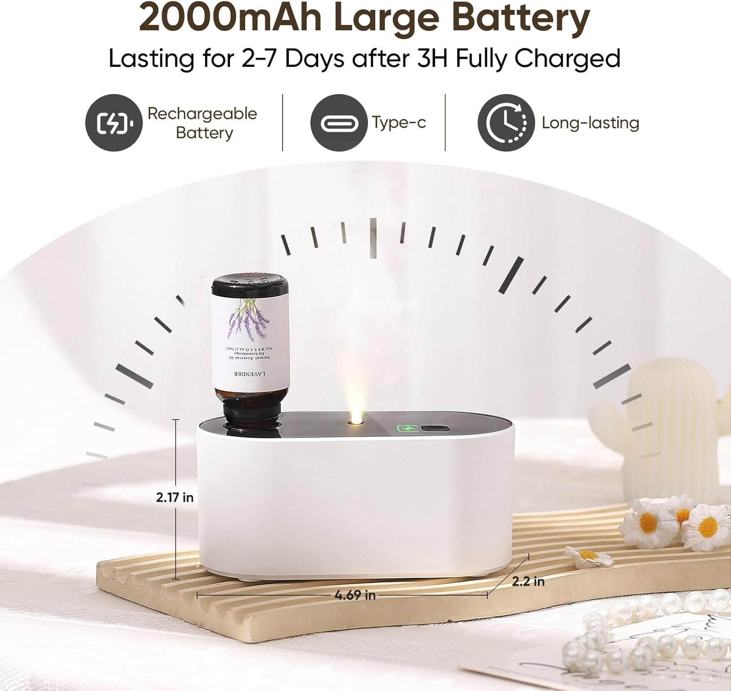 Waterless Diffuser with 3 Mist Modes Portable Aromatherapy Machine