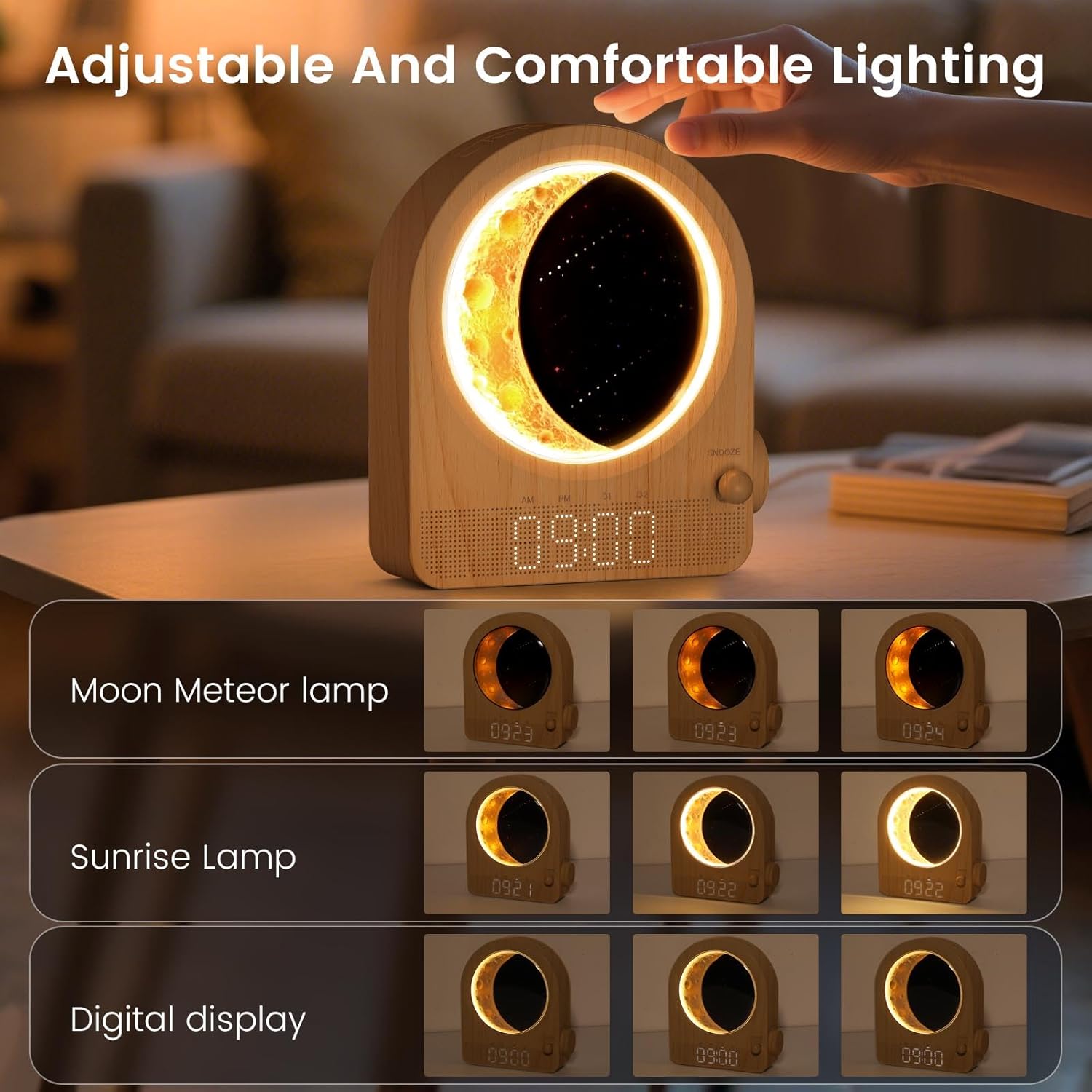 Epochleno Sunrise Alarm Clock with White Noise and Moonlight