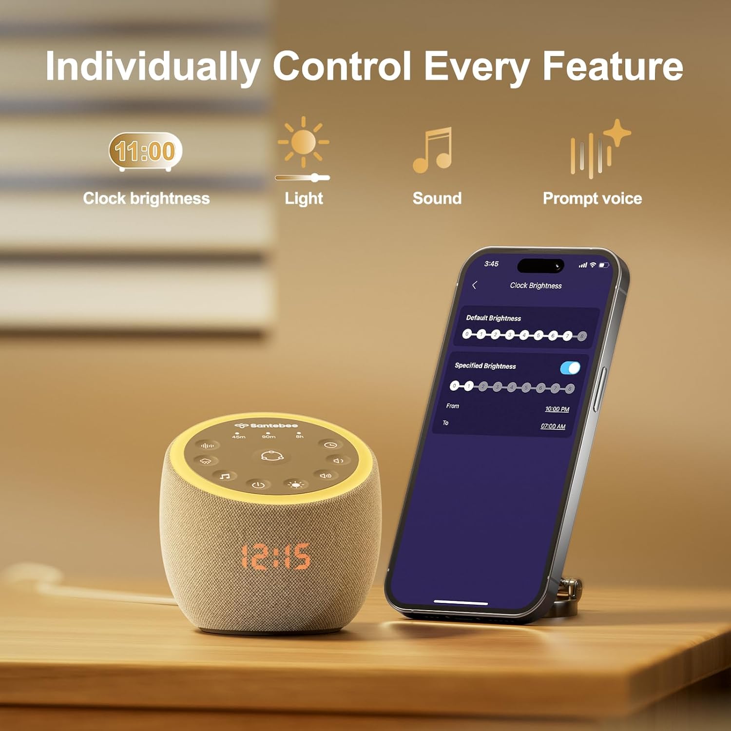 Santebee White Noise Sound Machine with 361 Sounds and Smart APP Control