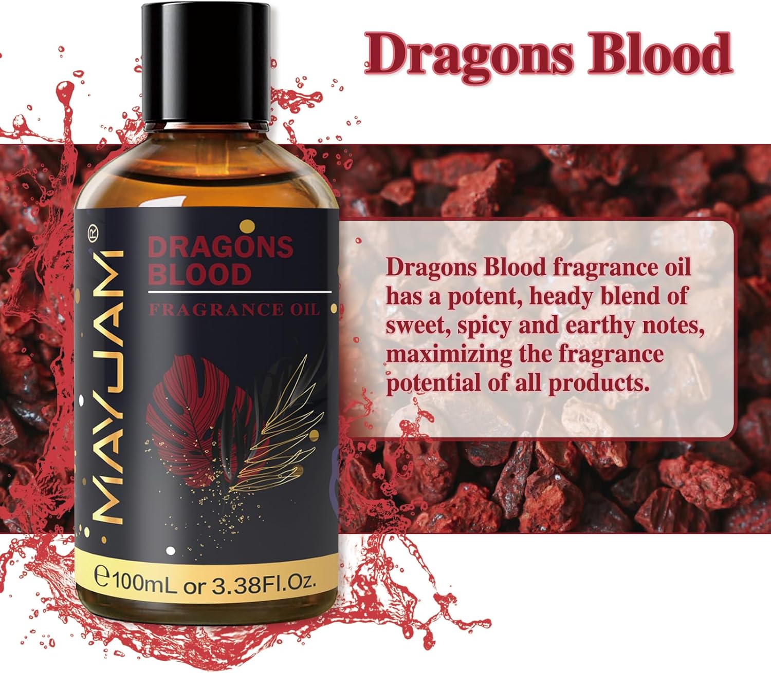 MAYJAM 100ML Dragons Blood Fragrance Oil with Glass Dropper