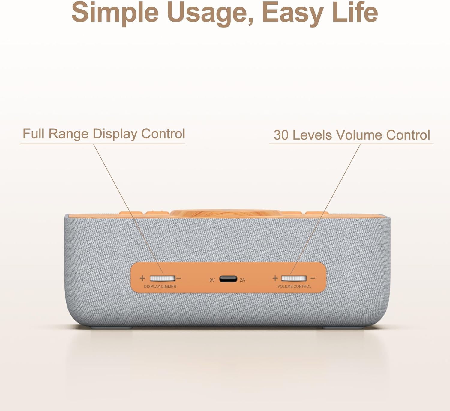 REACHER 15W Magnetic Wireless Charging Alarm Clock with White Noise