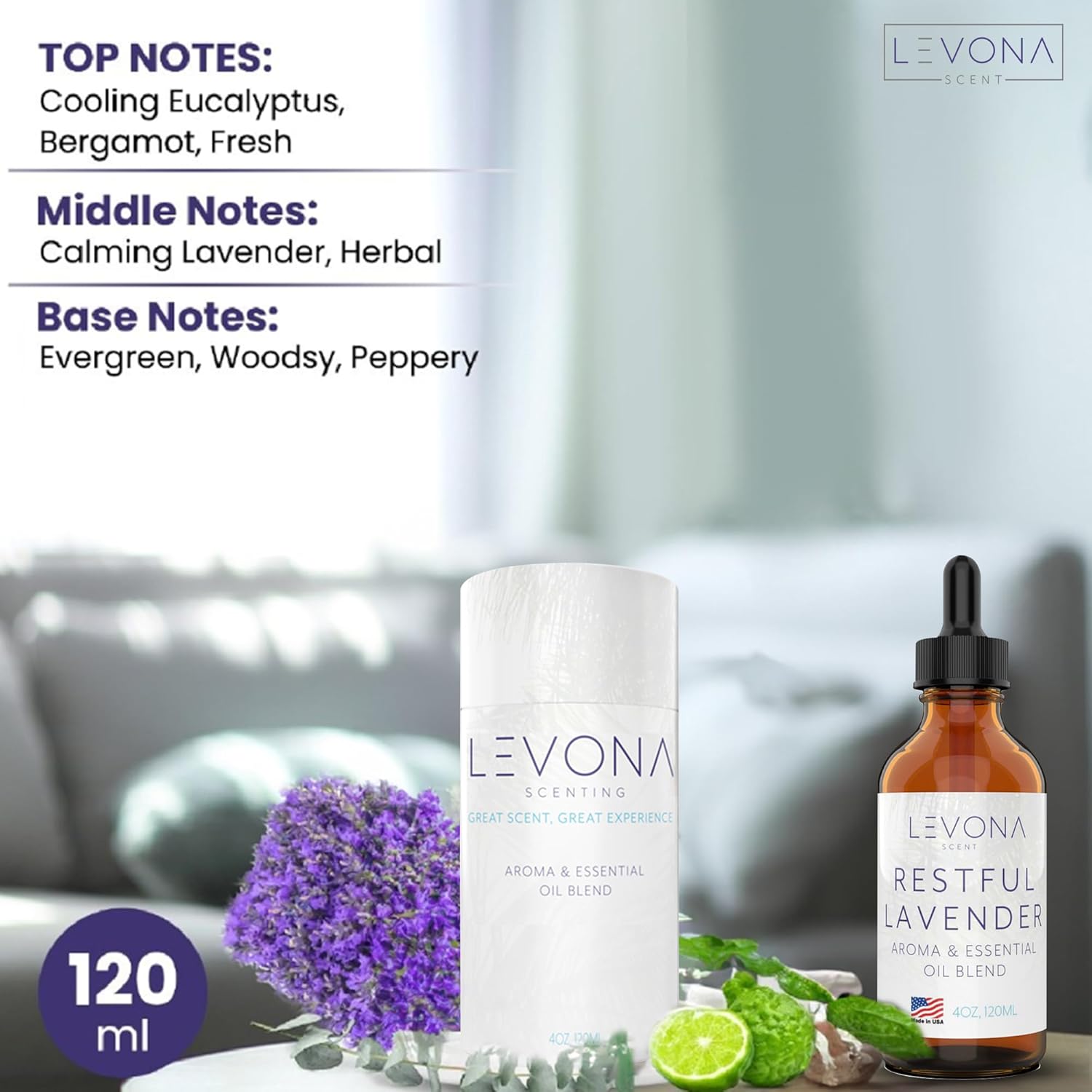 Levona Scent Essential Oil - Restful Lavender 120ml