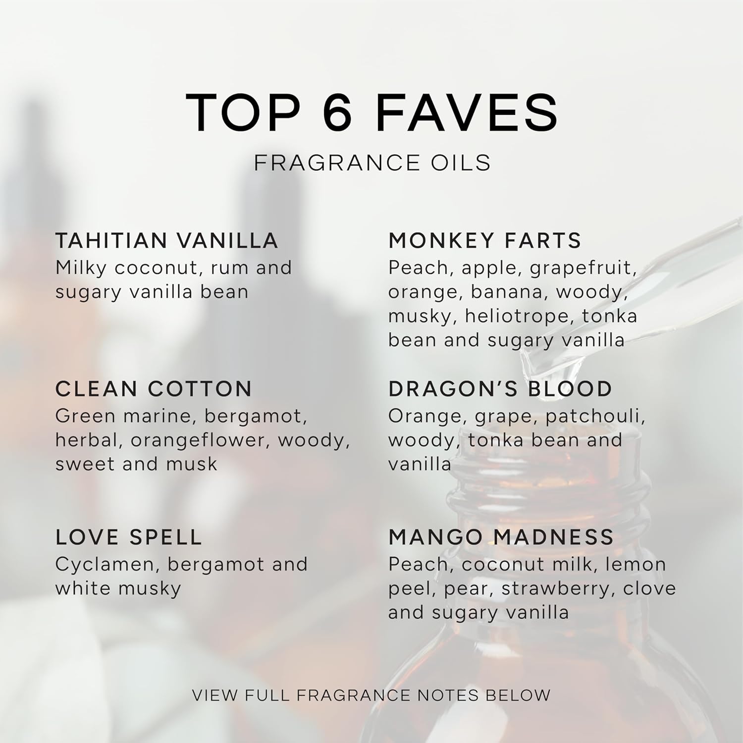 Top 6 Faves - 6 Premium Fragrance Oils - 10ML Gift Set