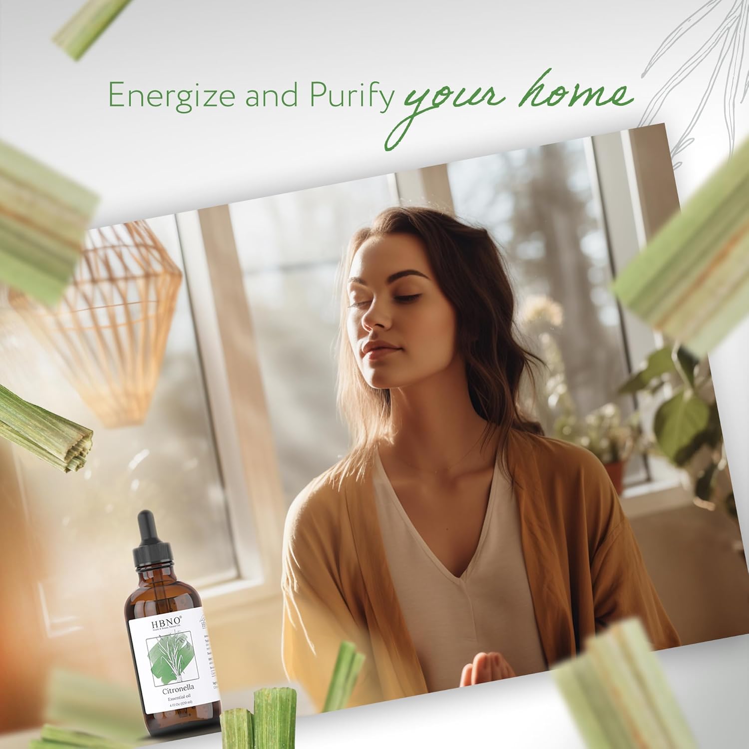 HBNO California Citronella Essential Oil 4 Fl Oz