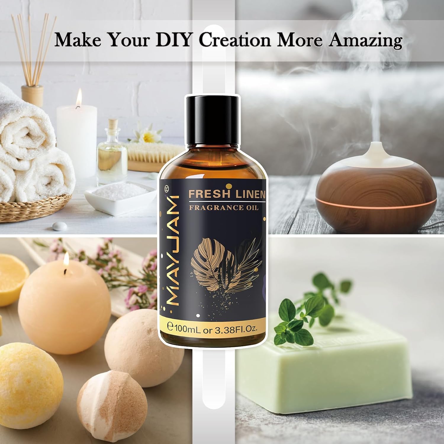 Fresh Linen Fragrance Oils 100ML with Glass Dropper