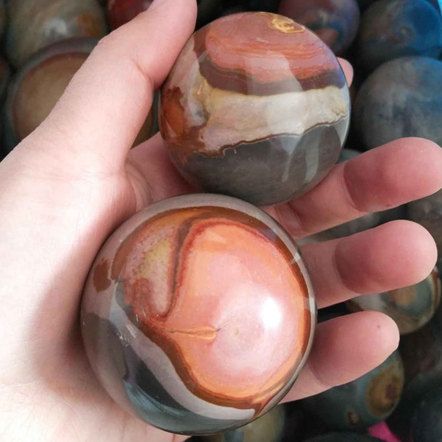 Ocean Jasper Healing Crystal Sphere with Stand 28 Inch