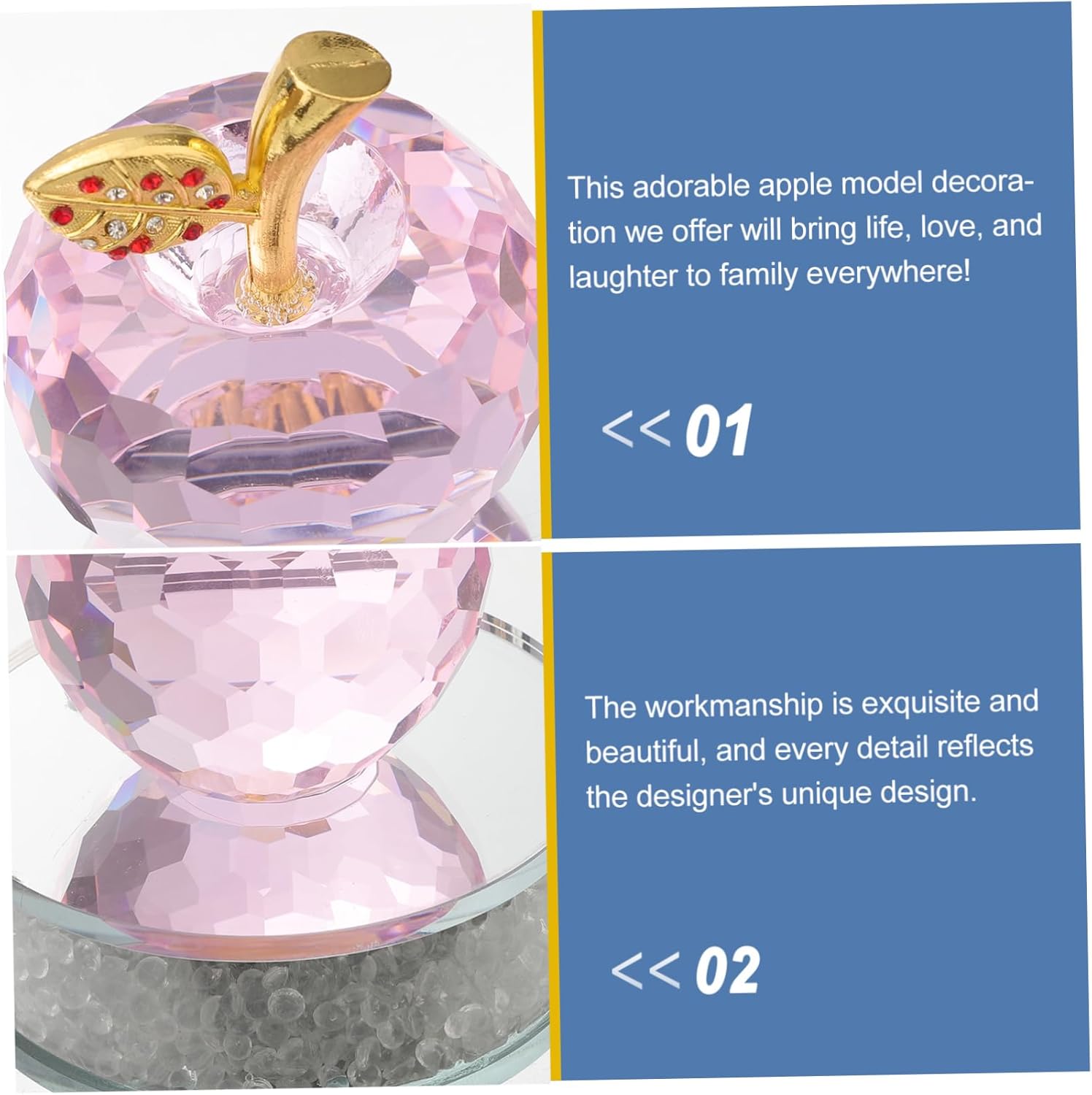 LIFKOME Crystal Ornament for Home and Car Decor