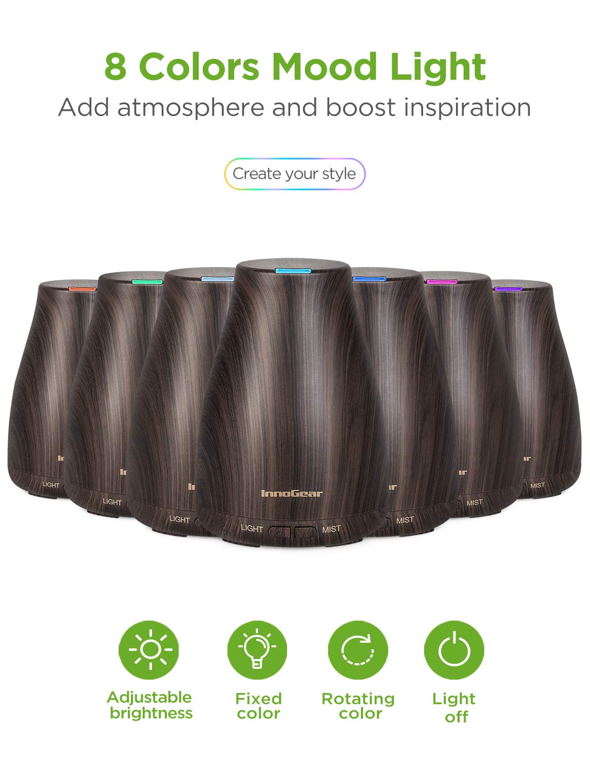 InnoGear Essential Oil Diffuser with 6 Oils Set