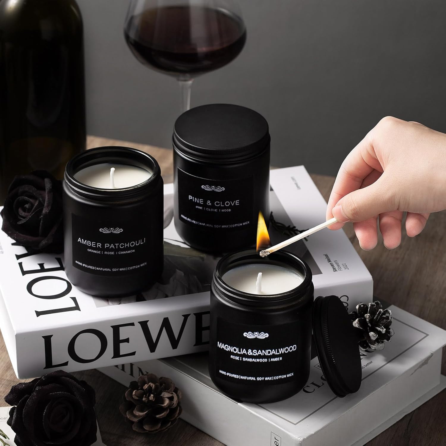 6 Pack Men Scented Candles Aromatherapy Gift Set