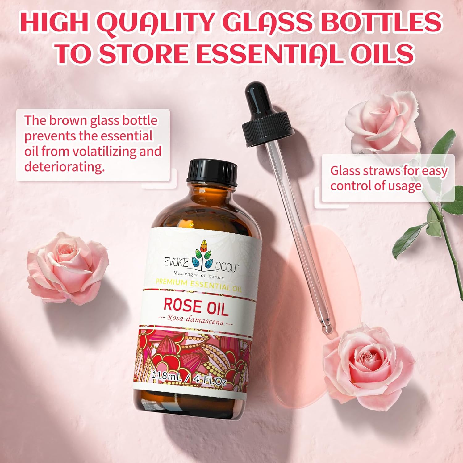 EVOKE OCCU Rose Essential Oil 4 Fl Oz