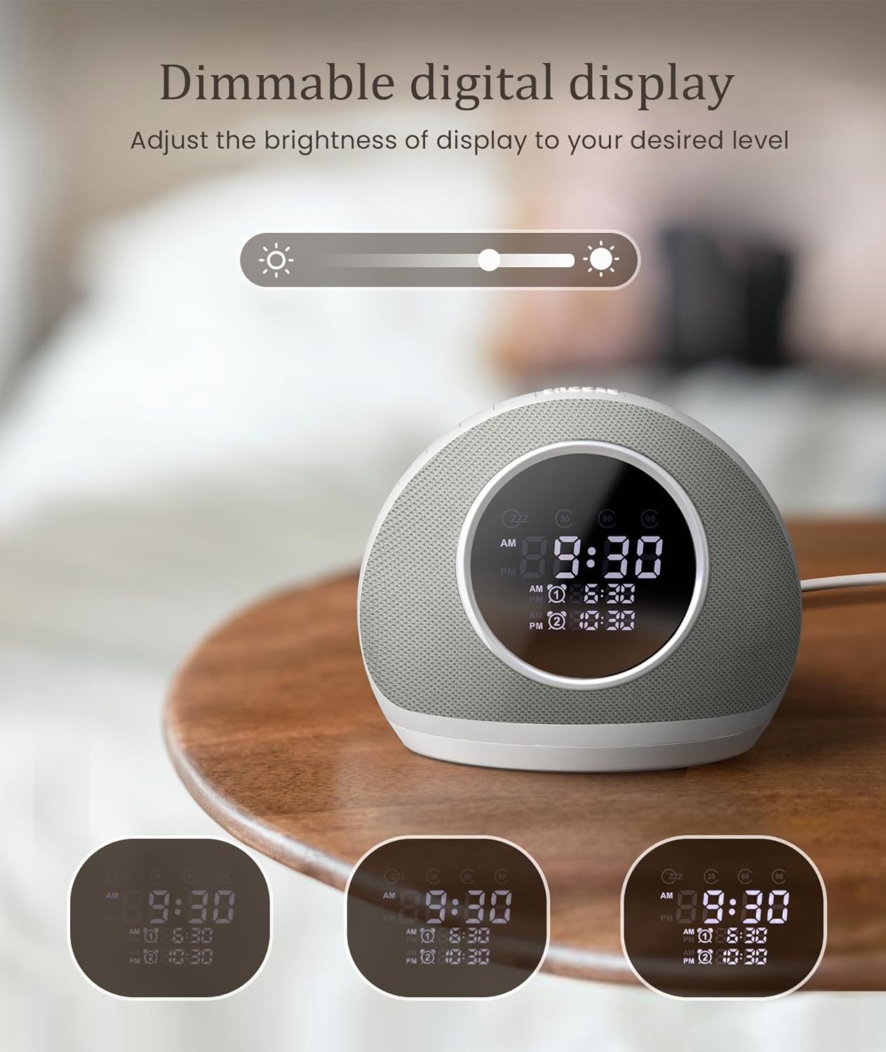 Dreamegg Sound Machine Alarm Clock with 27 Sounds and 9 Night Lights