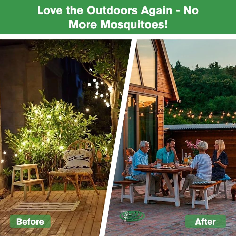 24 Mosquito Coils with 6 Metal Stands for Outdoor Use