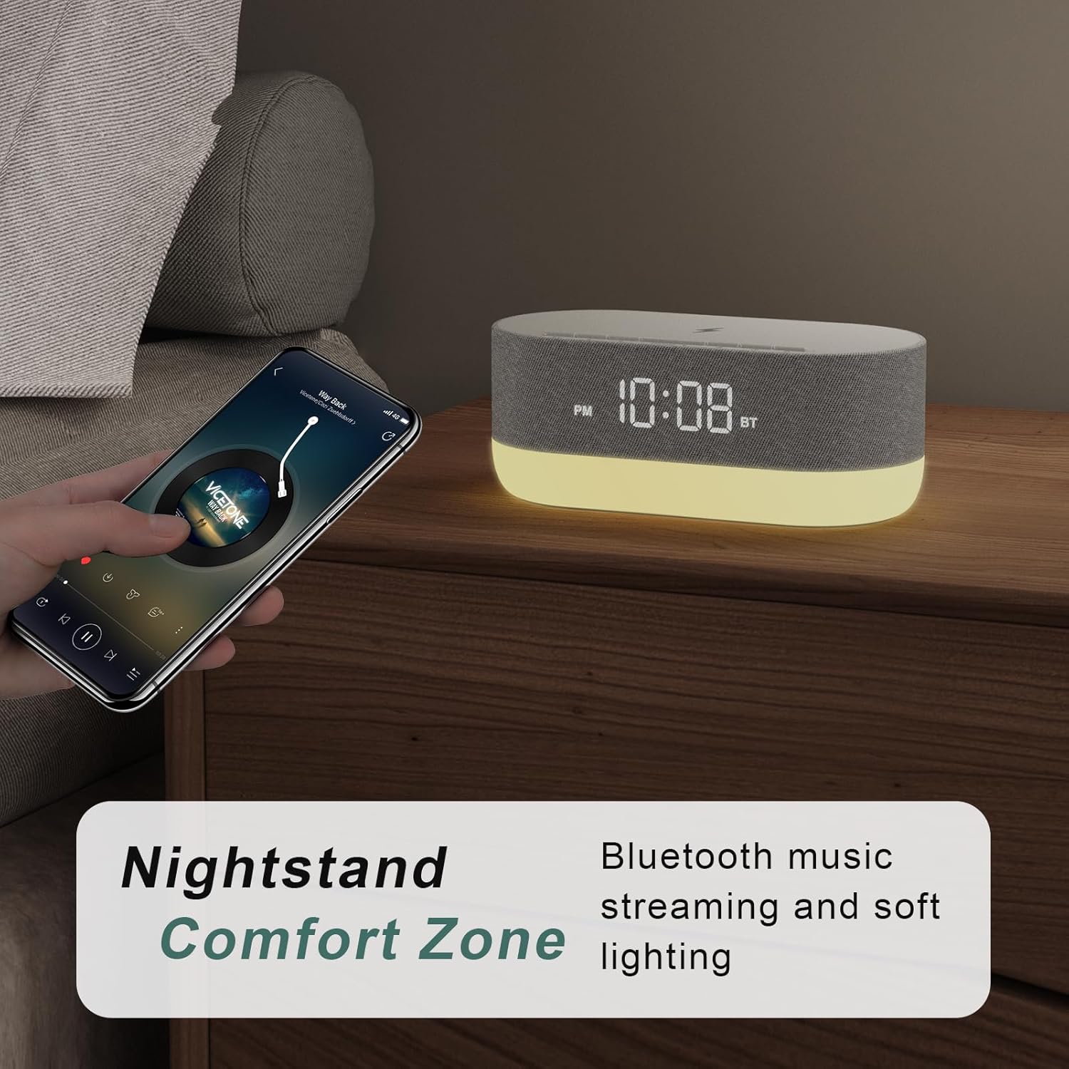 HOUSBAY 3 in 1 Sound Machine Alarm Clock Wireless Charger