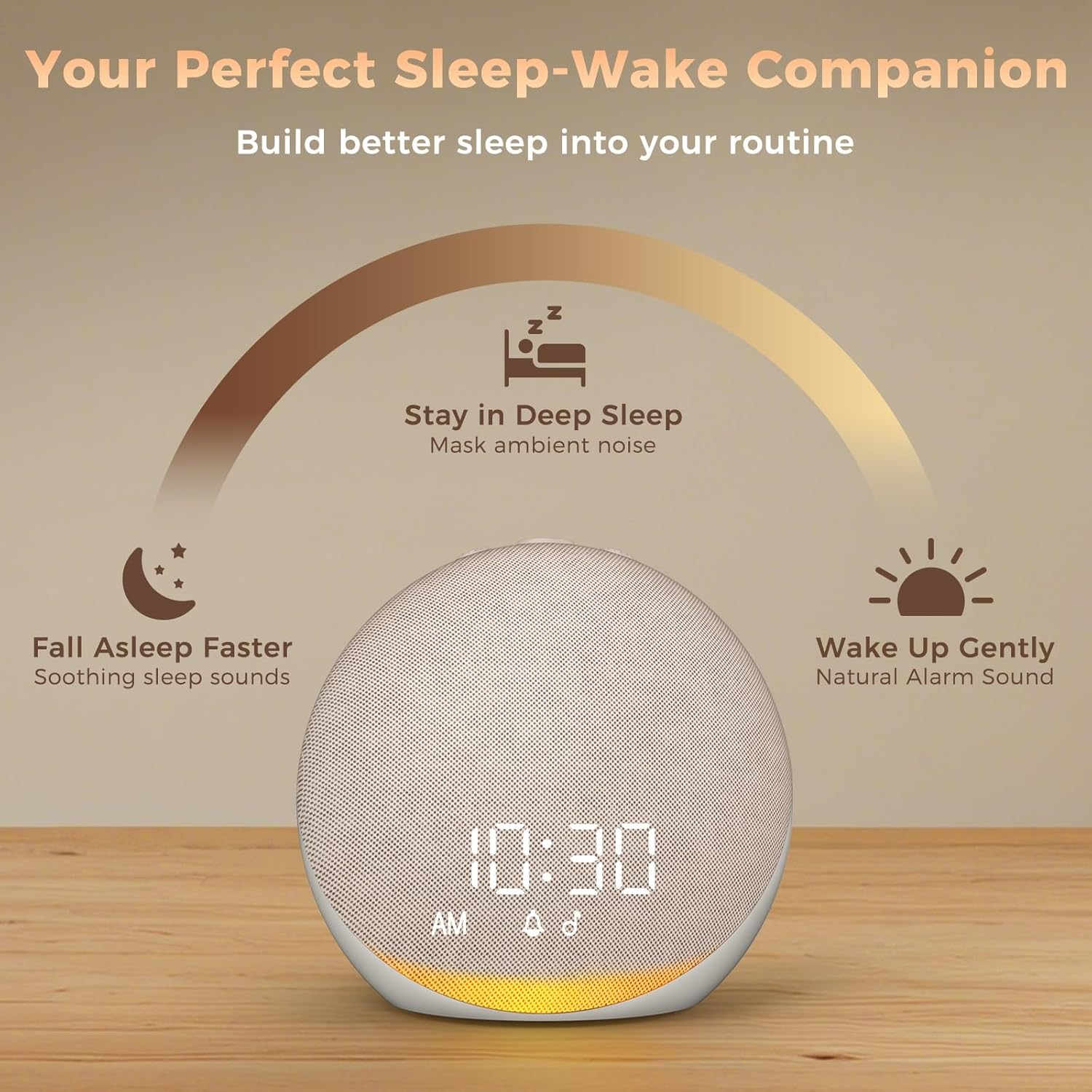 Acedeck Sound Machine Alarm Clock with 25 Sleep Sounds and Bluetooth Speaker