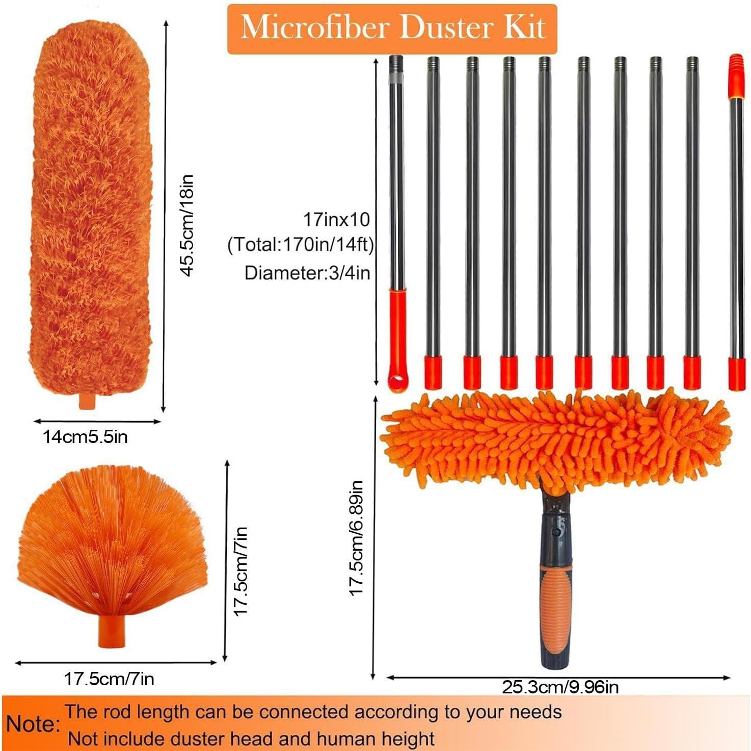 Microfiber Long Handle Duster with Adjustable Pole