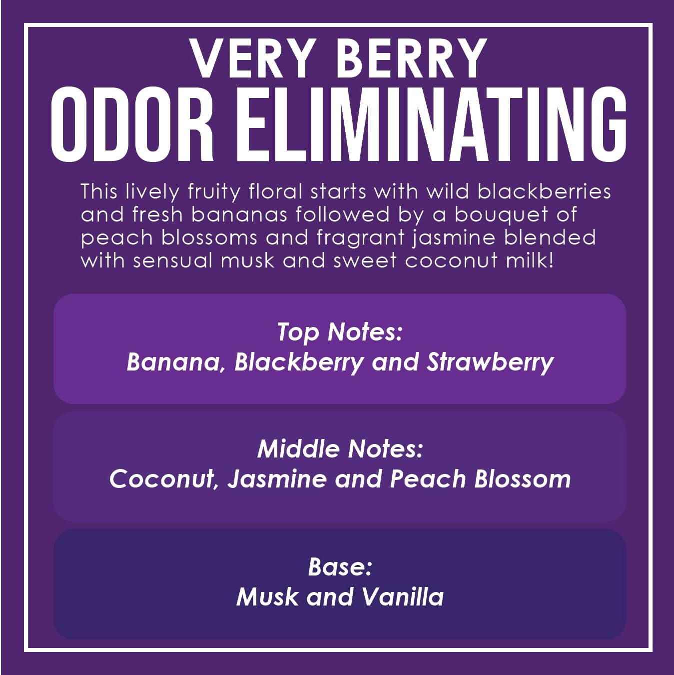Very Berry Odor Eliminating Candle - 80 Hour Burn Time