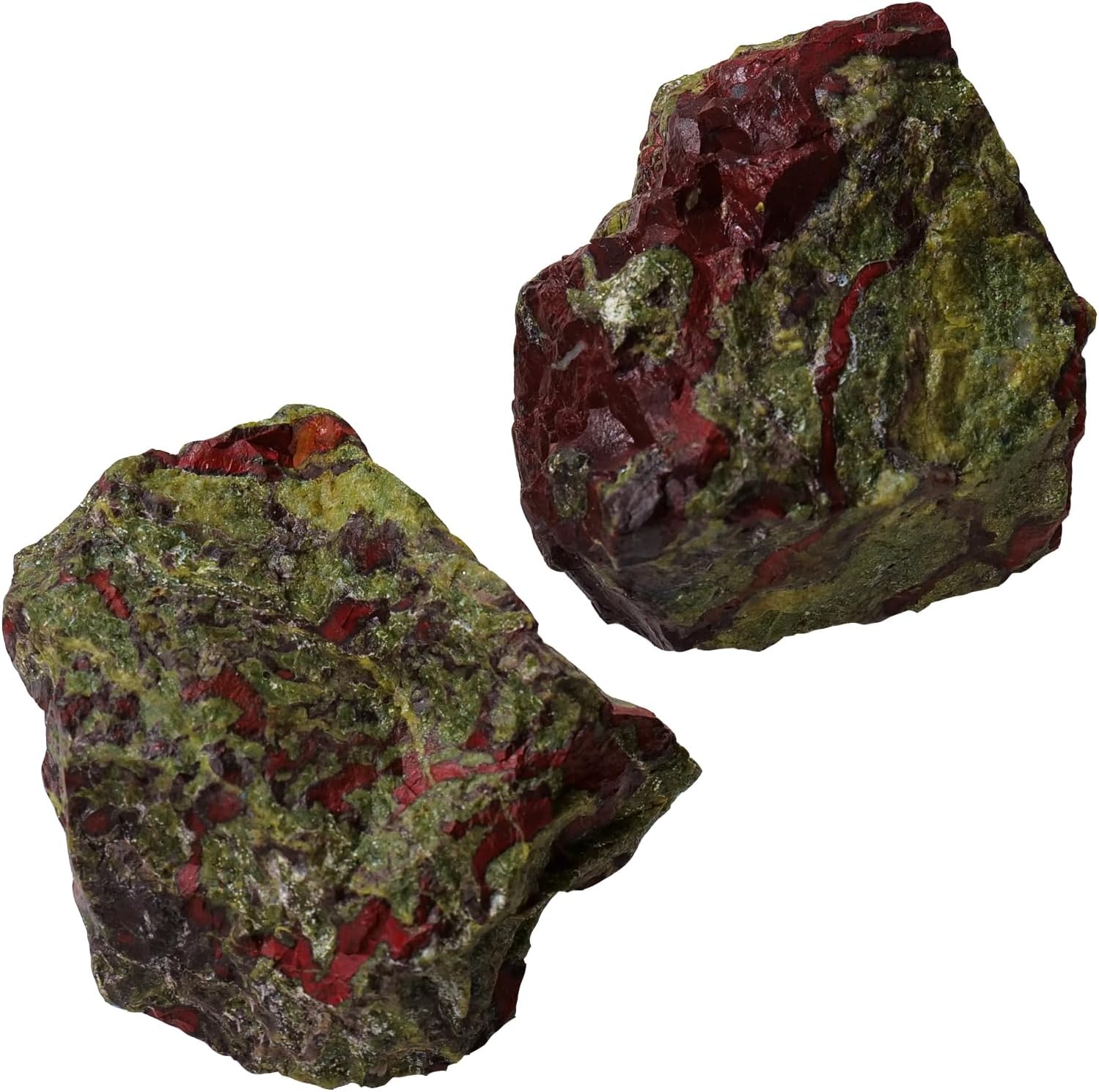 Apengshi Natural Dragon Blood Stone Crystals 2PCS for Meditation and Chakra Healing