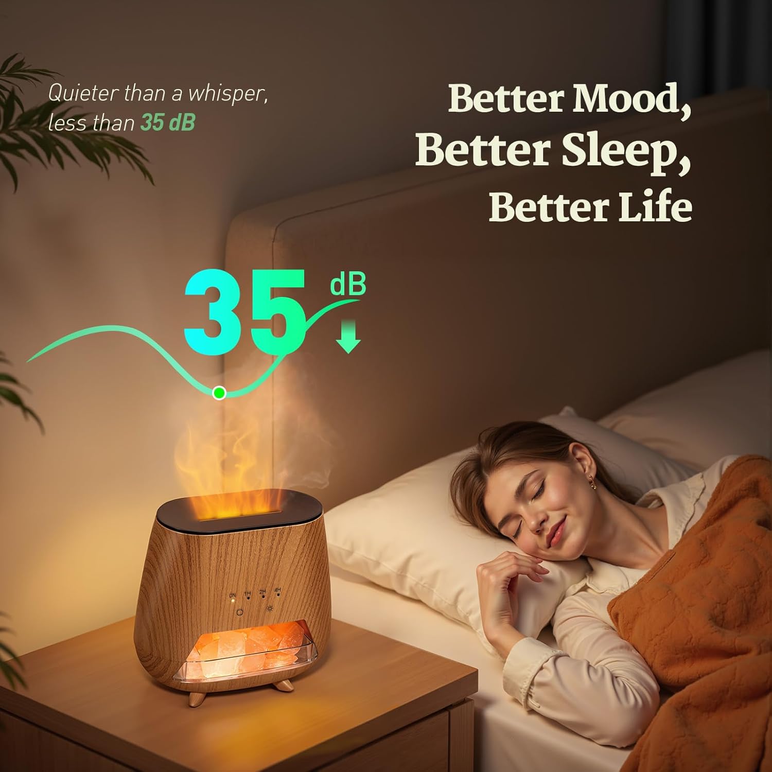 Essential Oil Diffuser with Himalayan Salt and LED Light