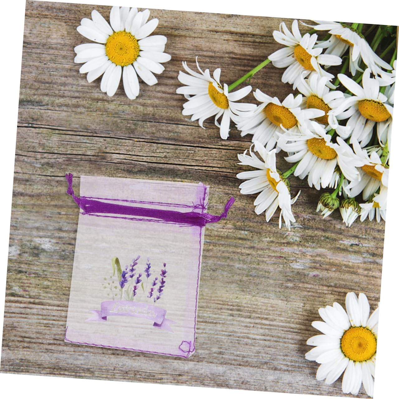 50pcs Lavender Organza Drawstring Bags for Dried Herbs Jewelry Wedding Favors
