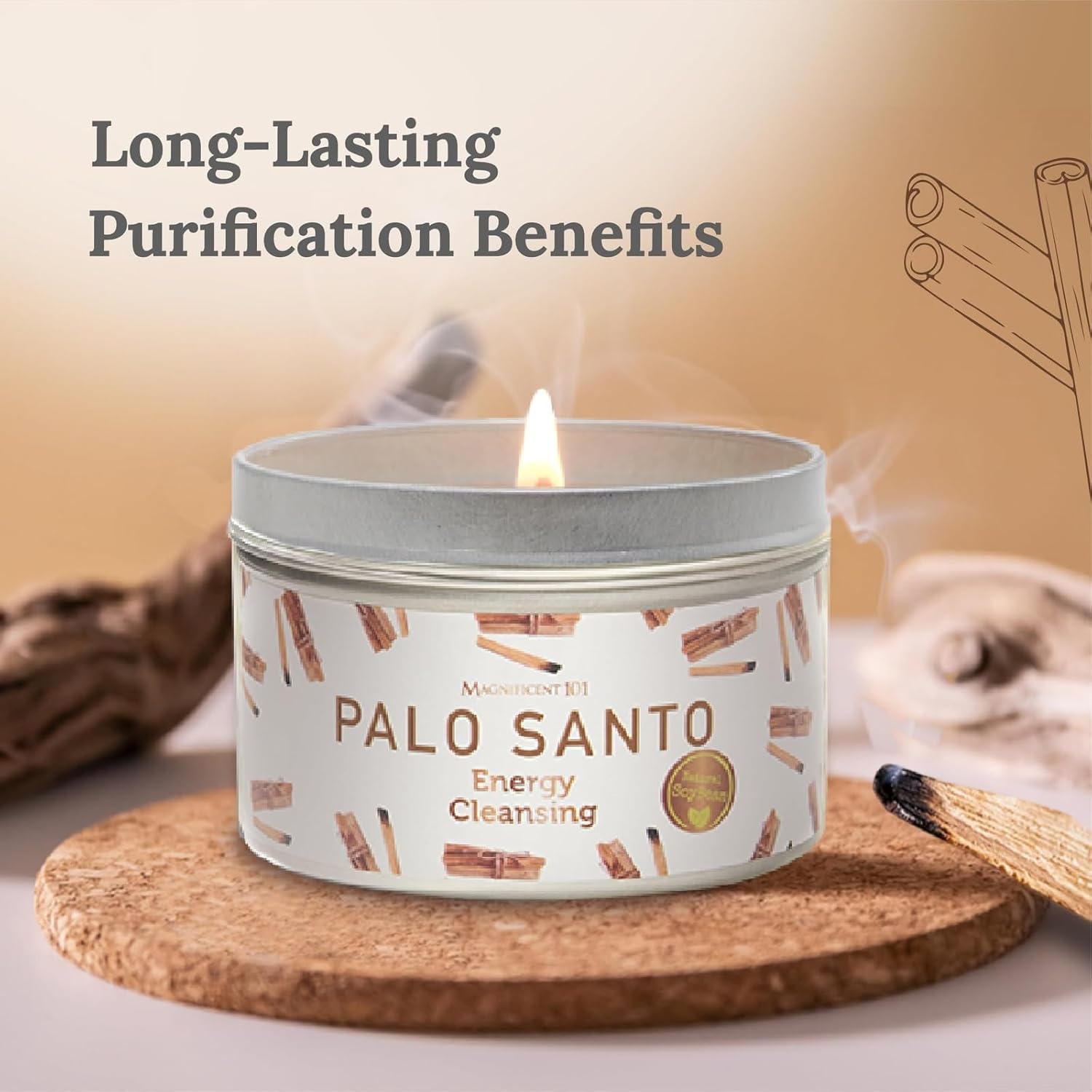 Magnificent 101 Palo Santo Candle for Smudging