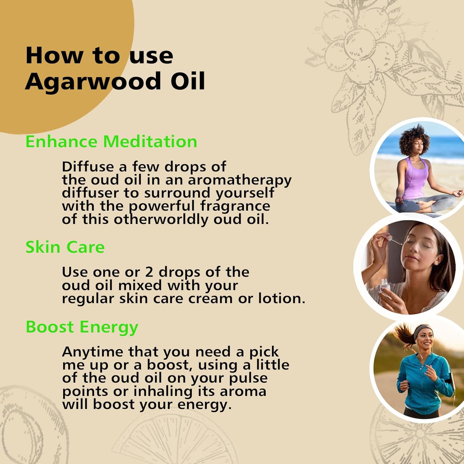 Agarwood Essential Oil 30ml 1 oz Pure for Aromatherapy Meditation