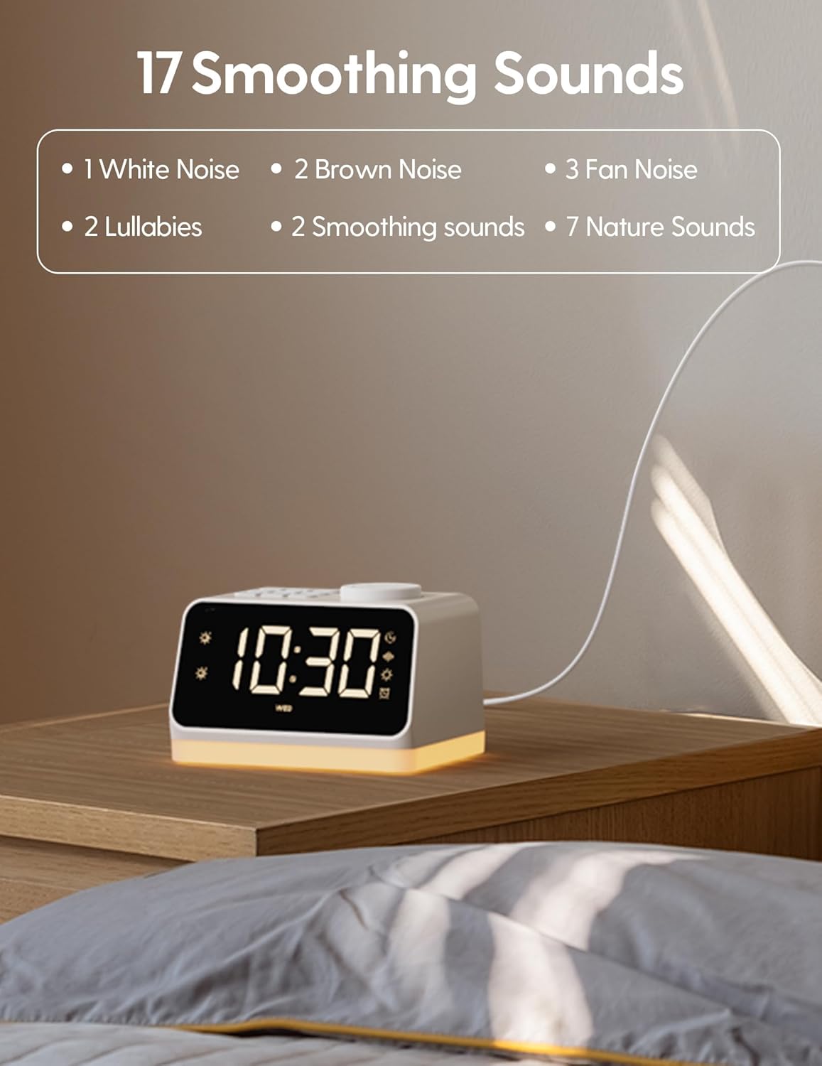 Babelio Alarm Clock Sound Machine with Sleep Training