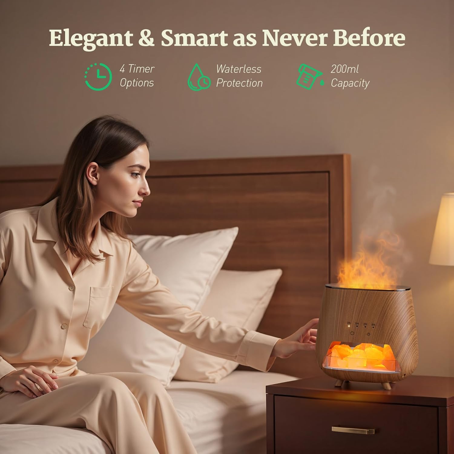 JJNJJN 200ml Aromatherapy Diffuser with LED Light and Humidifier