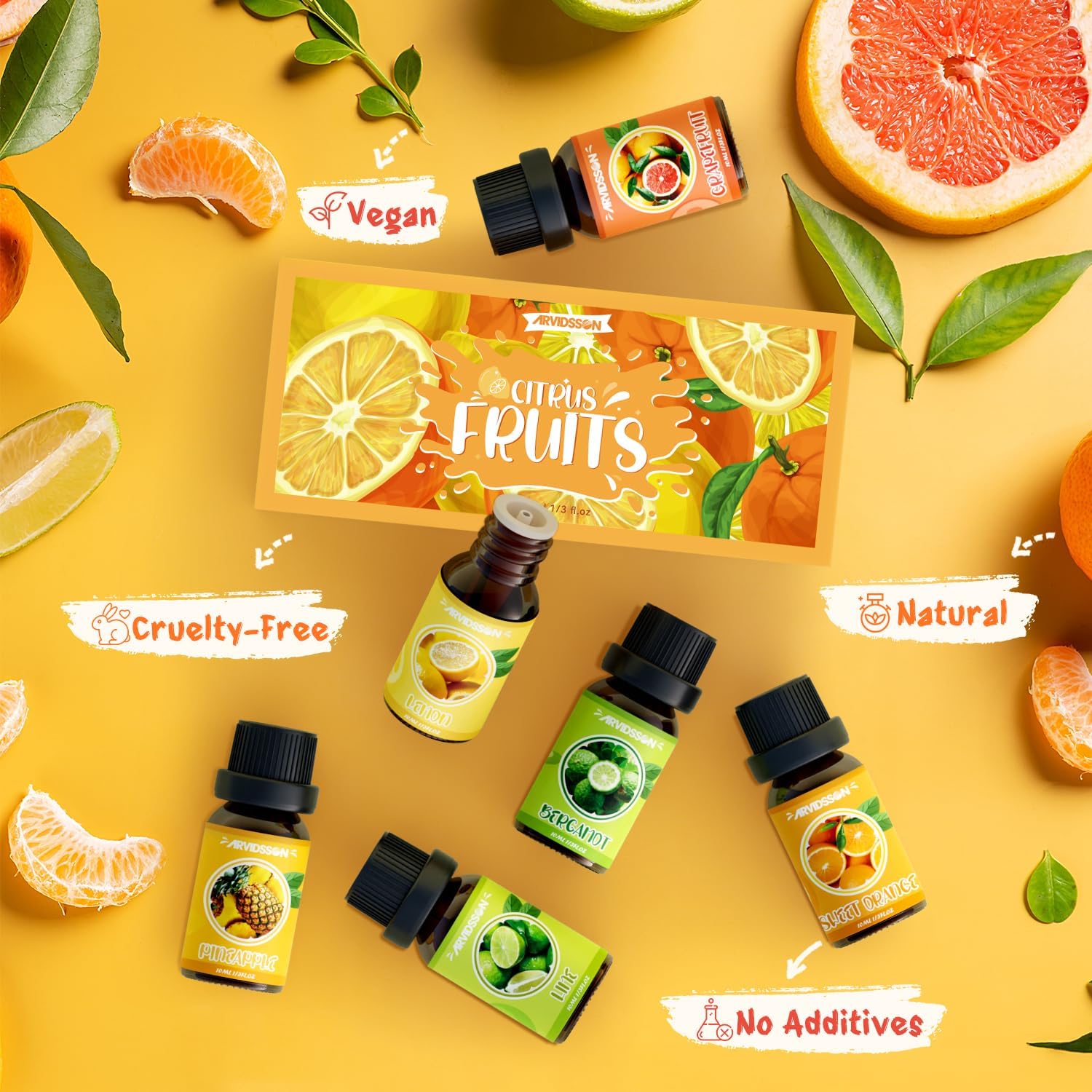 ARVIDSSON Citrus Essential Oil Set for Diffuser