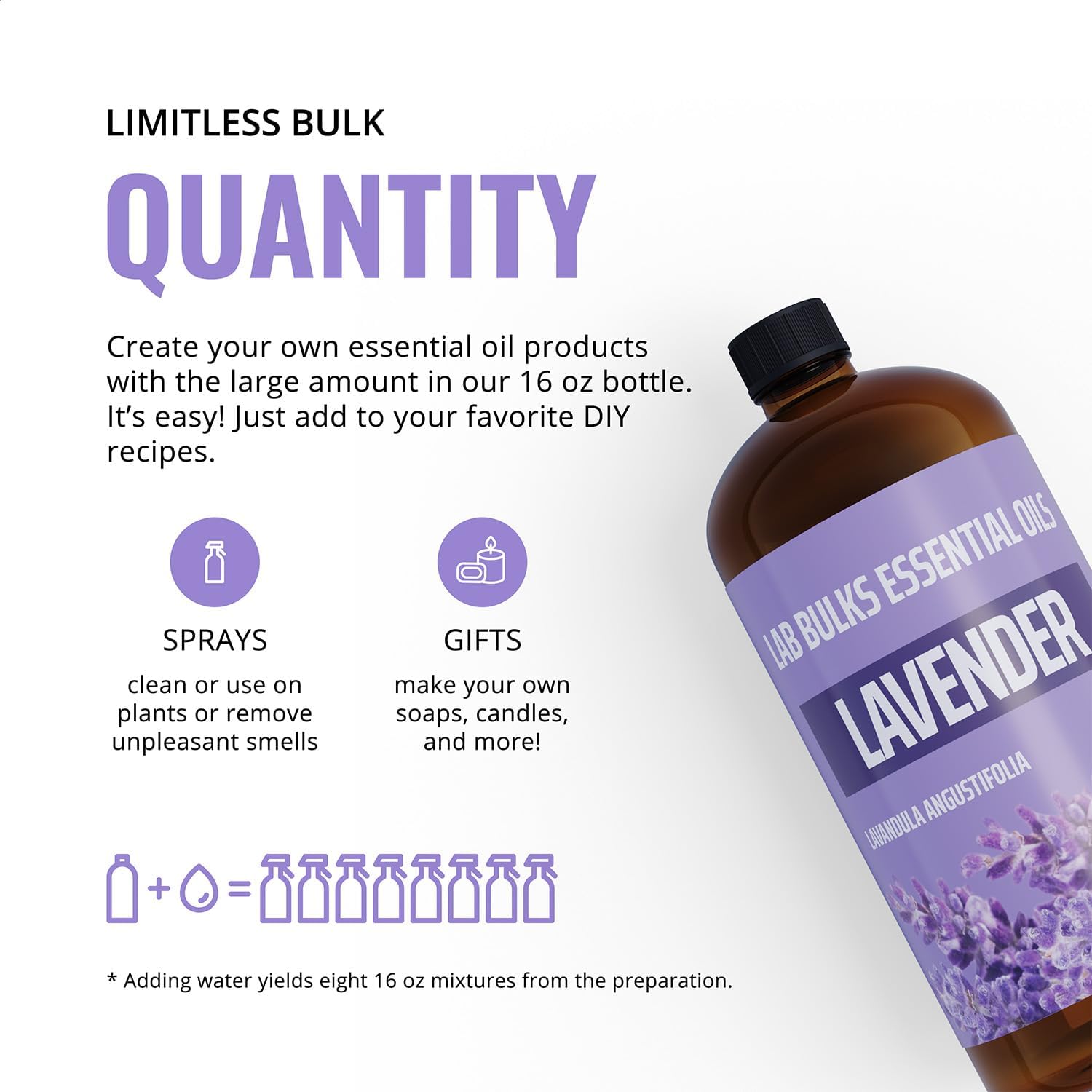 2-Pack Lavender Essential Oil 16 oz Bulk