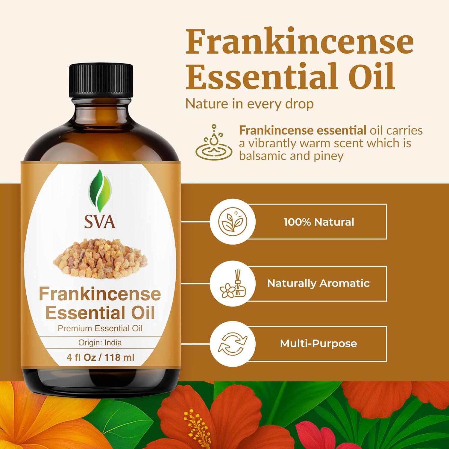SVA Frankincense Essential Oil 4 Fl Oz with Dropper