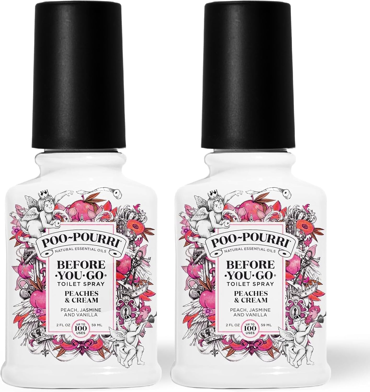Poo-Pourri Peaches and Cream 2 Ounce Spray Set