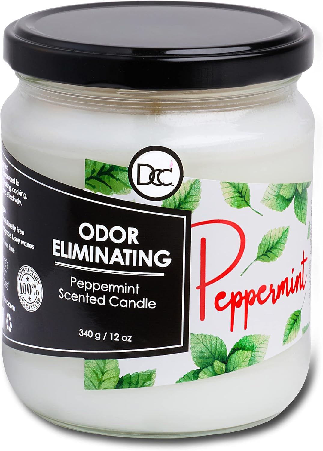 Peppermint Odor Eliminating Soy Candle - 80 Hour Burn