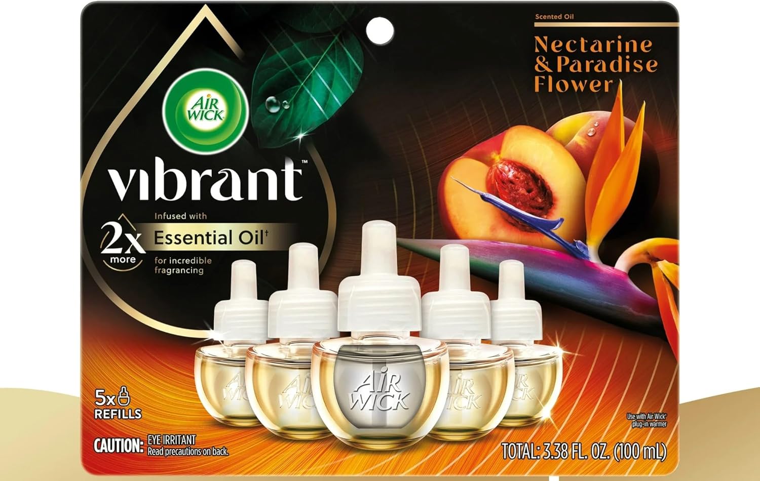 Air Wick Vibrant Plug In Scented Oil Refill 5ct Nectarine Paradise Flower