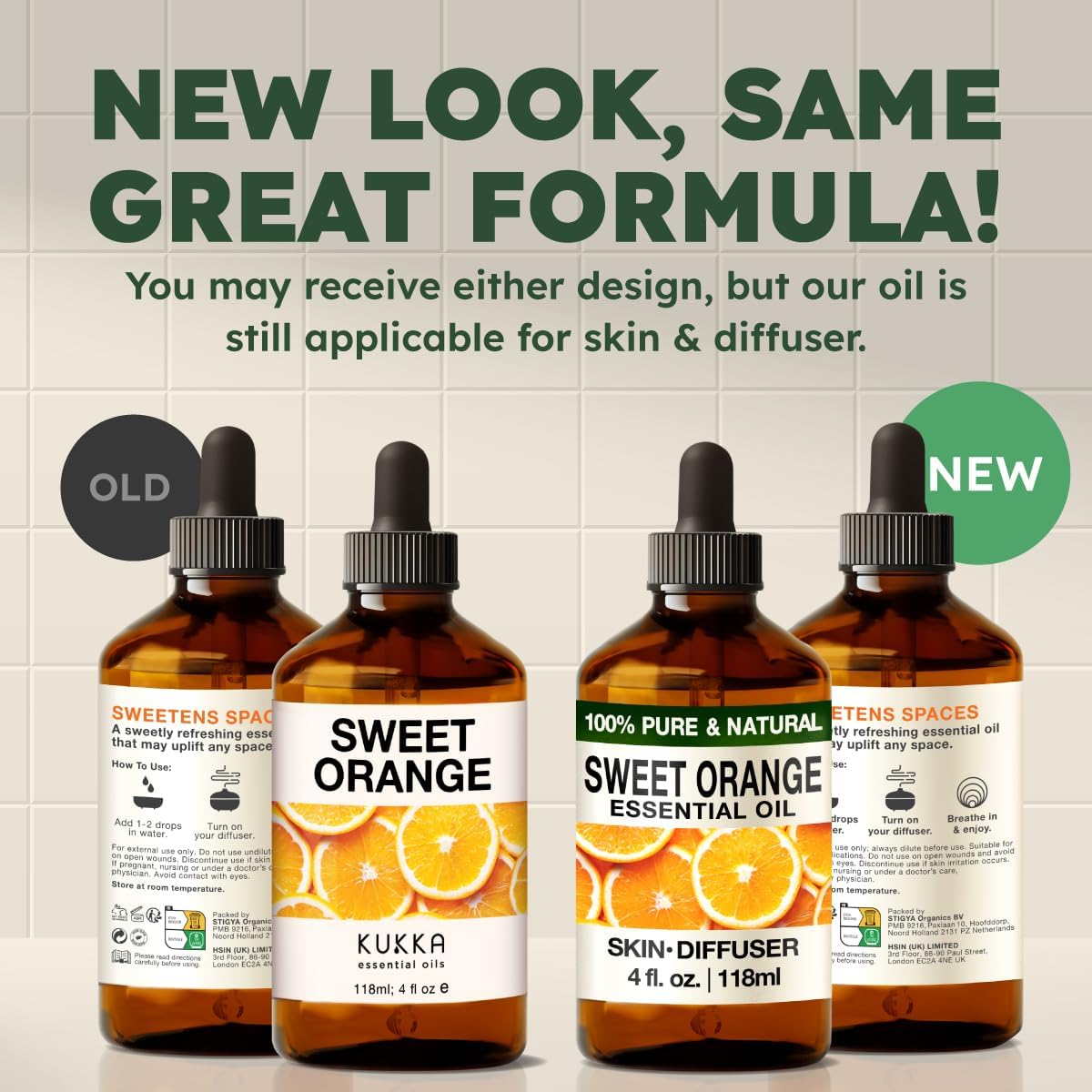 KUKKA Orange Essential Oil 4 Fl Oz Aromatherapy