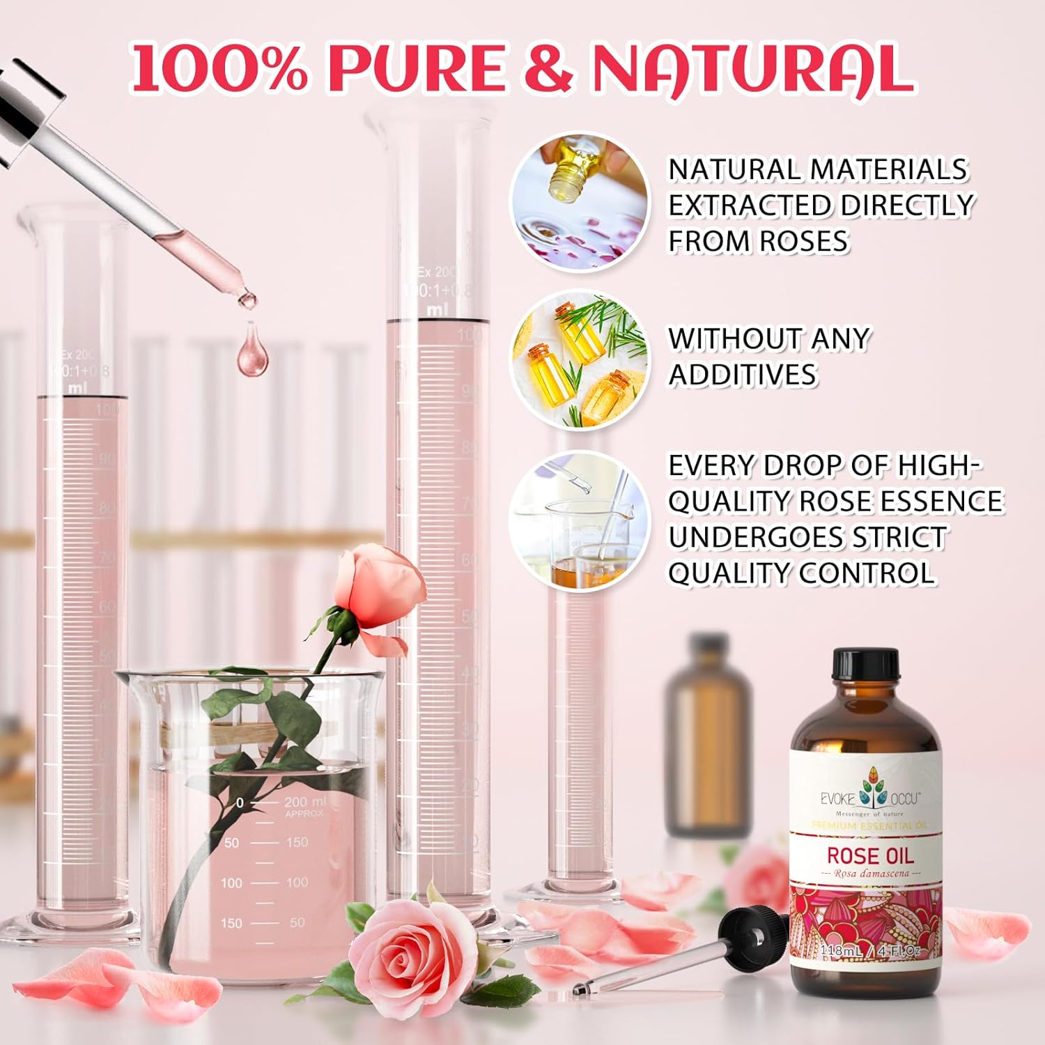 EVOKE OCCU Rose Essential Oil 4 Fl Oz