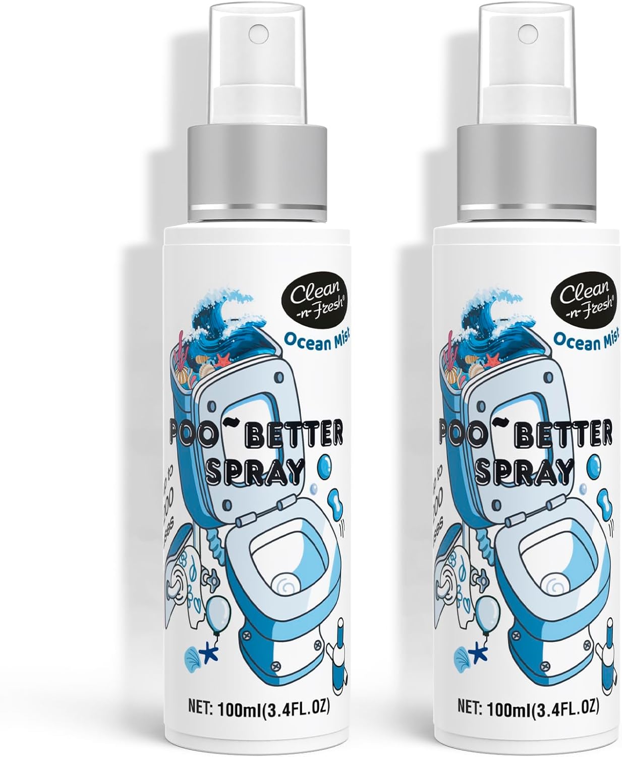 Clean-n-Fresh Toilet Spray with Ocean Mist Scent 68 FlOz
