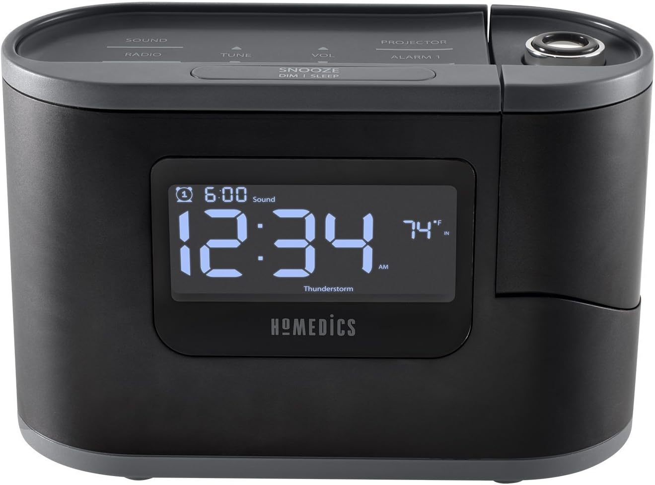 Homedics SoundSleep Recharged Alarm Clock with White Noise and Sleep Sounds