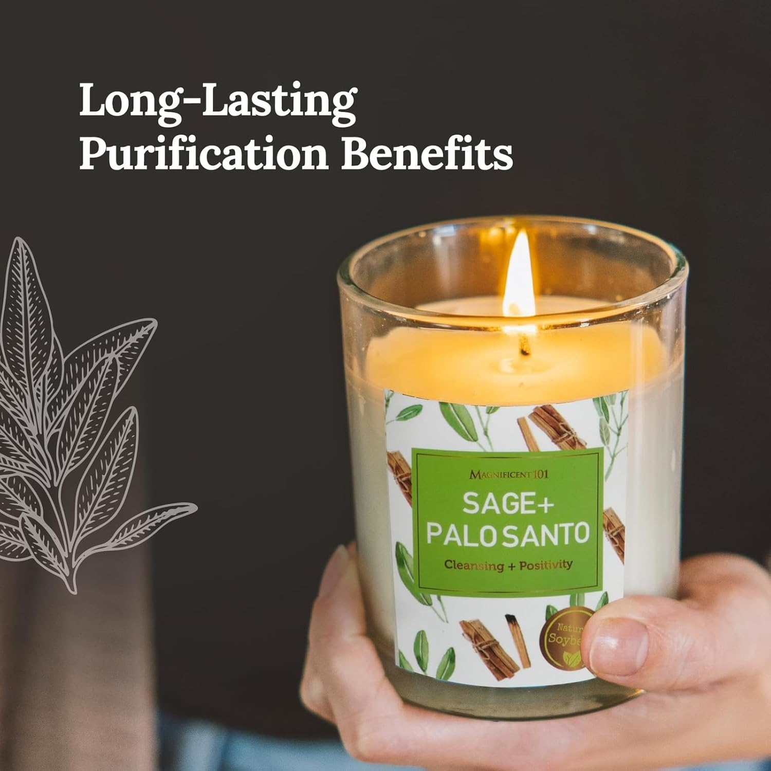 Magnificent 101 Sage Candle Set - 3 Pack 35 Oz