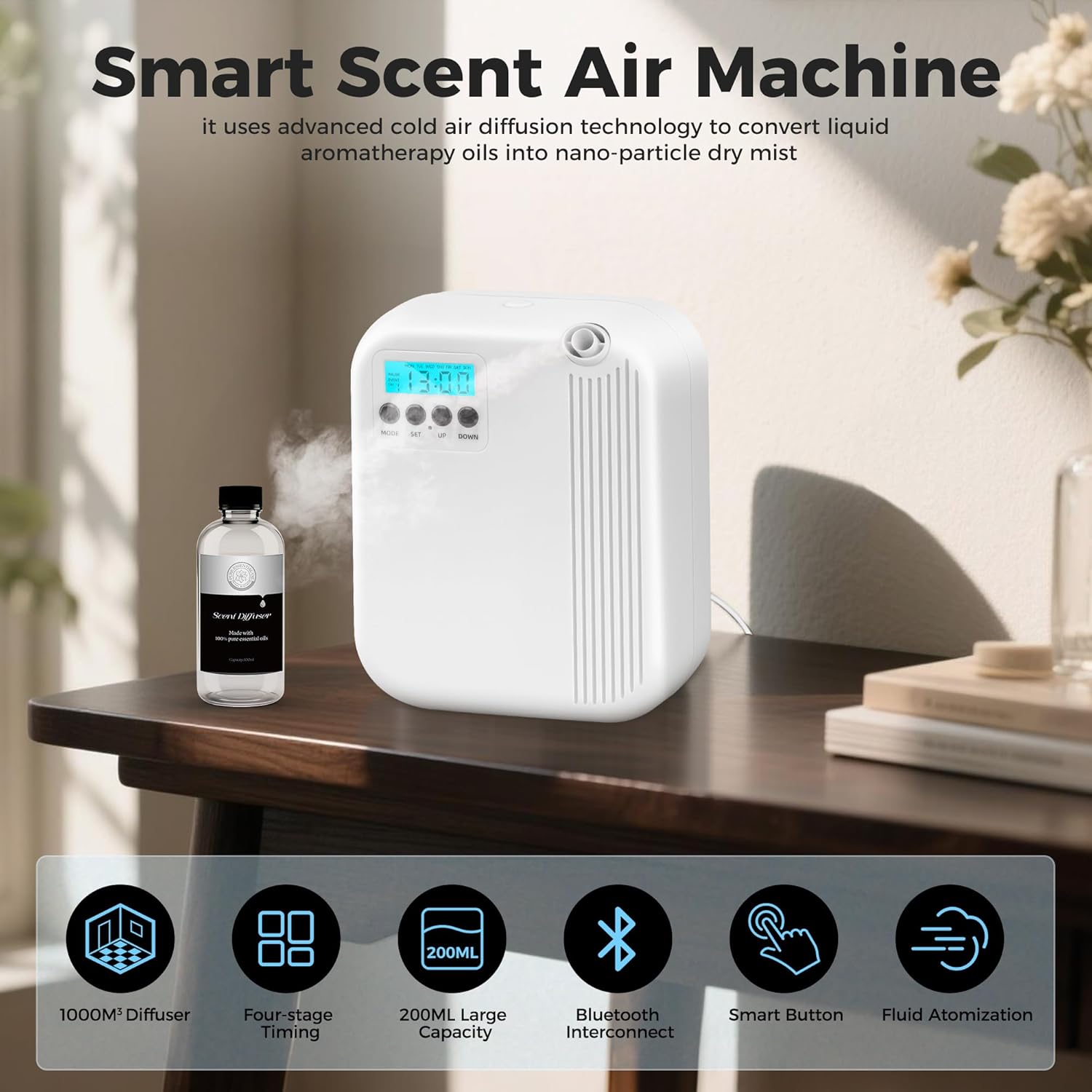 Hotel Scent Diffuser with 200ml Capacity and Bluetooth Control