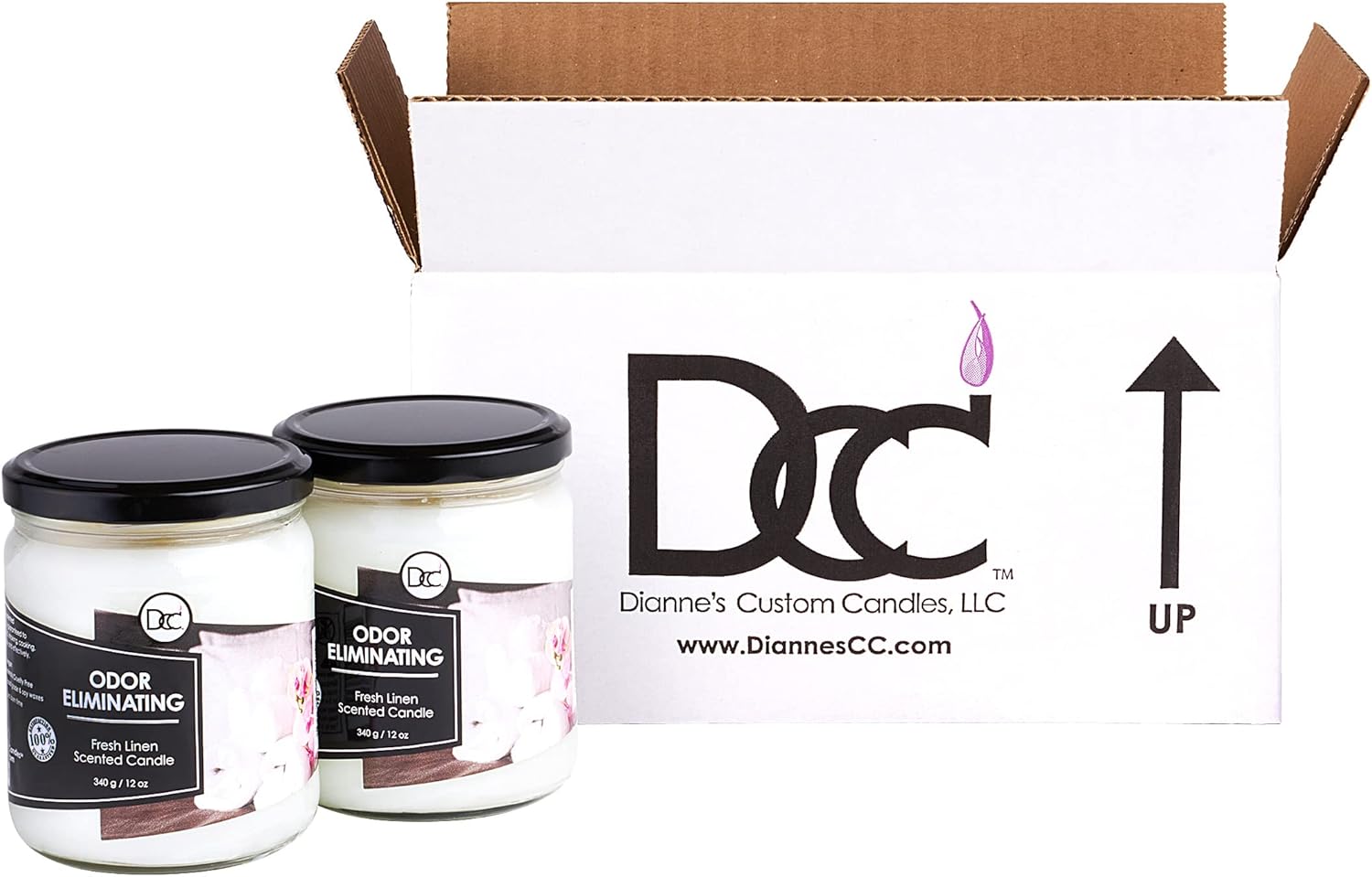 Fresh Linen Two Pack Aromatherapy Candles with High Fragrance