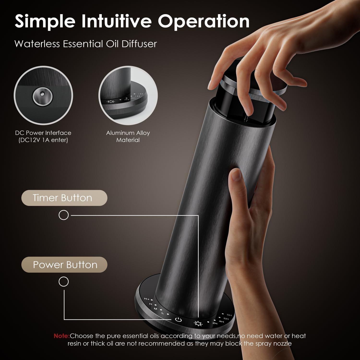 Waterless Essential Oil Diffuser for Large Rooms