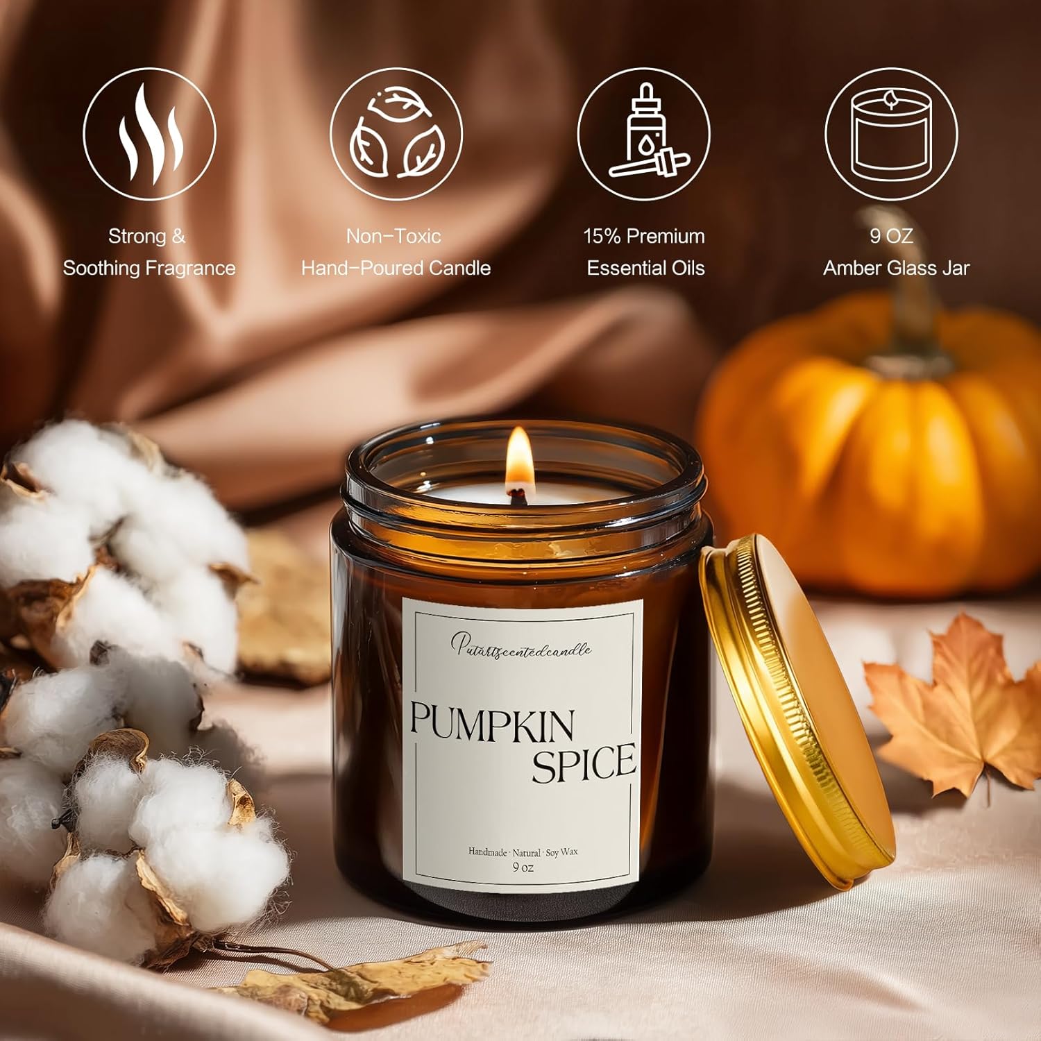 Putart Pumpkin Spice Soy Wax Candles 9oz