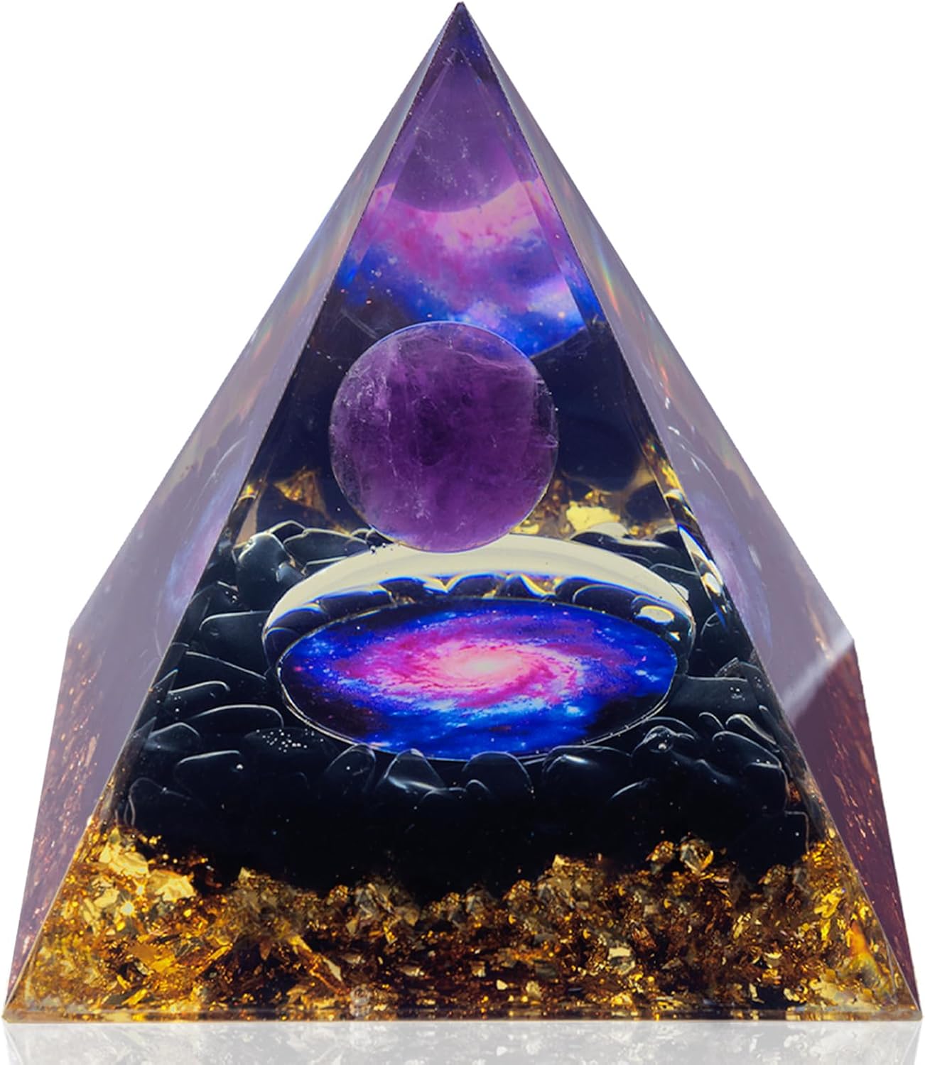 Orgone Pyramid Amethyst Obsidian for Positive Energy