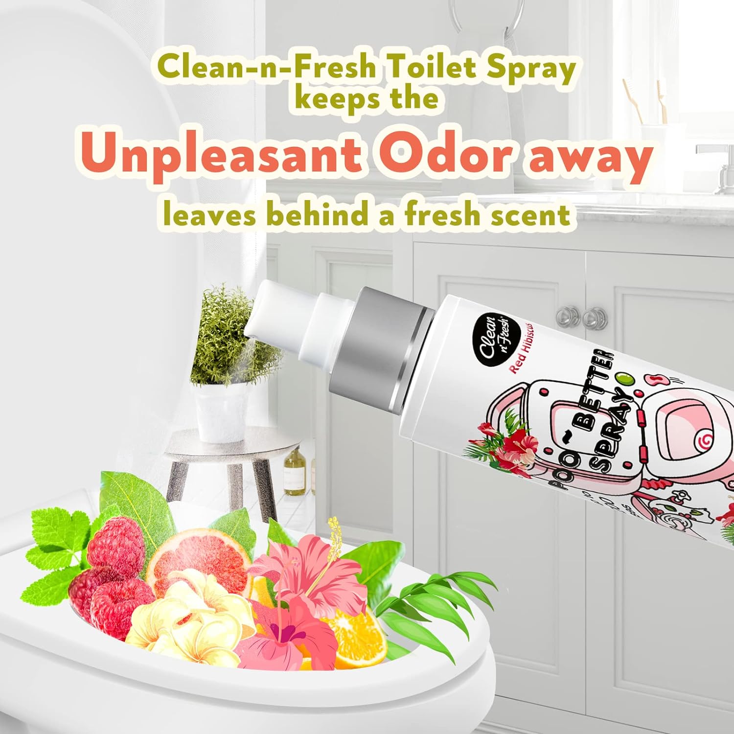 Clean-n-Fresh Toilet Spray 68 Oz Hibiscus Scent 2 Pack