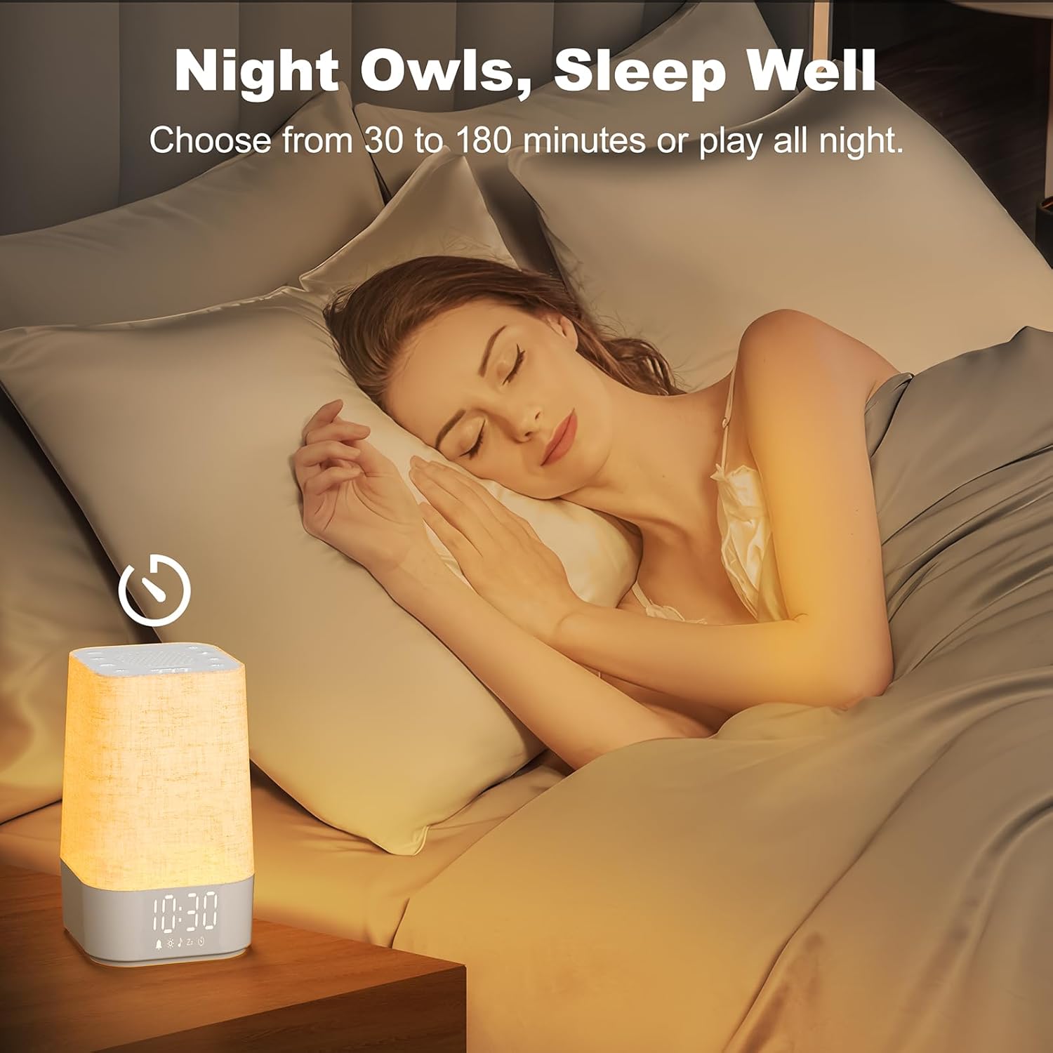 4-in-1 Sunrise Alarm Clock with White Noise and Night Light