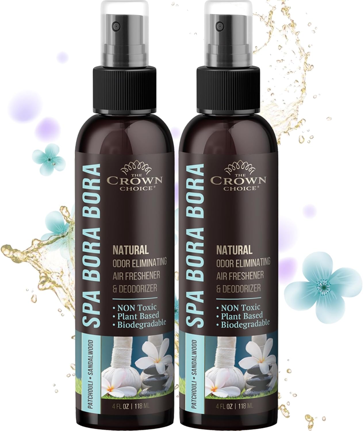 The Crown Choice Natural Air Freshener Spray Patchouli Sandalwood Non-Toxic Deodorizer