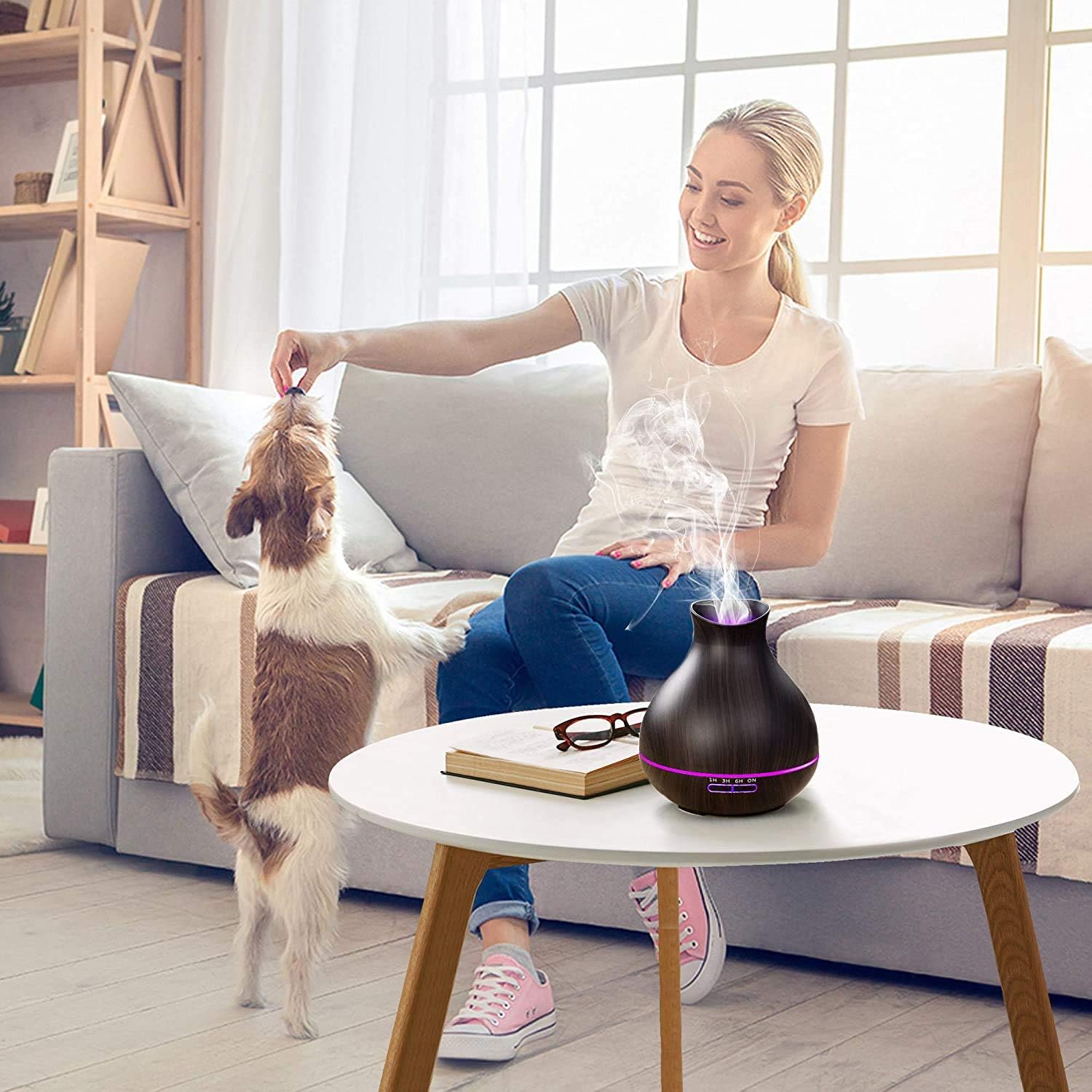 BZseed Aromatherapy Diffuser with Timer and LED Lights