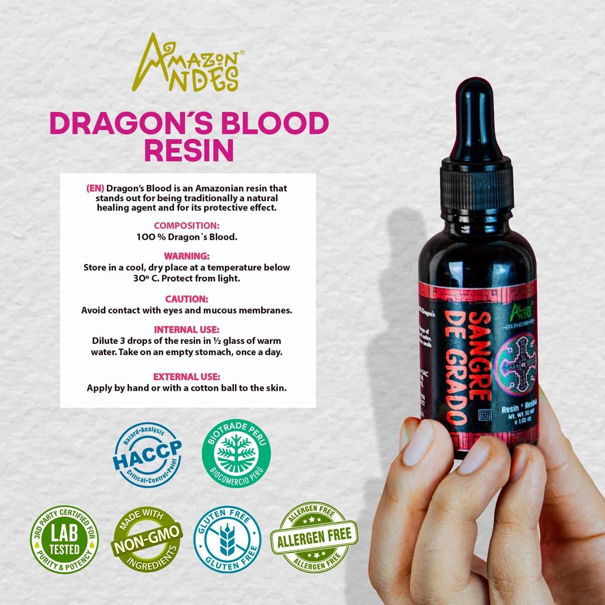 Amazon Andes Dragons Blood Resin - 100 Natural Ethically Sourced