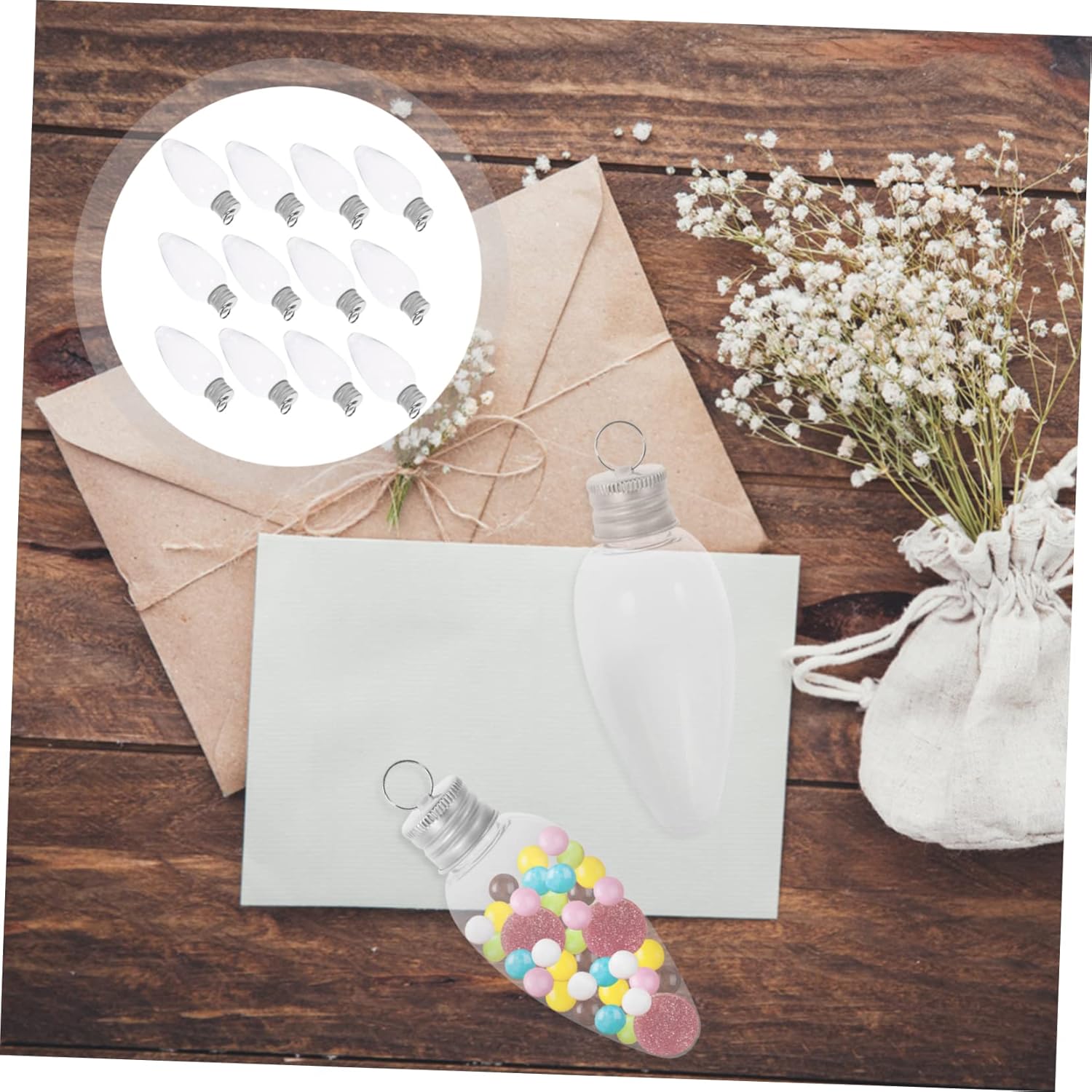 12pcs Bulb Shape Candy Containers for Parties and Weddings