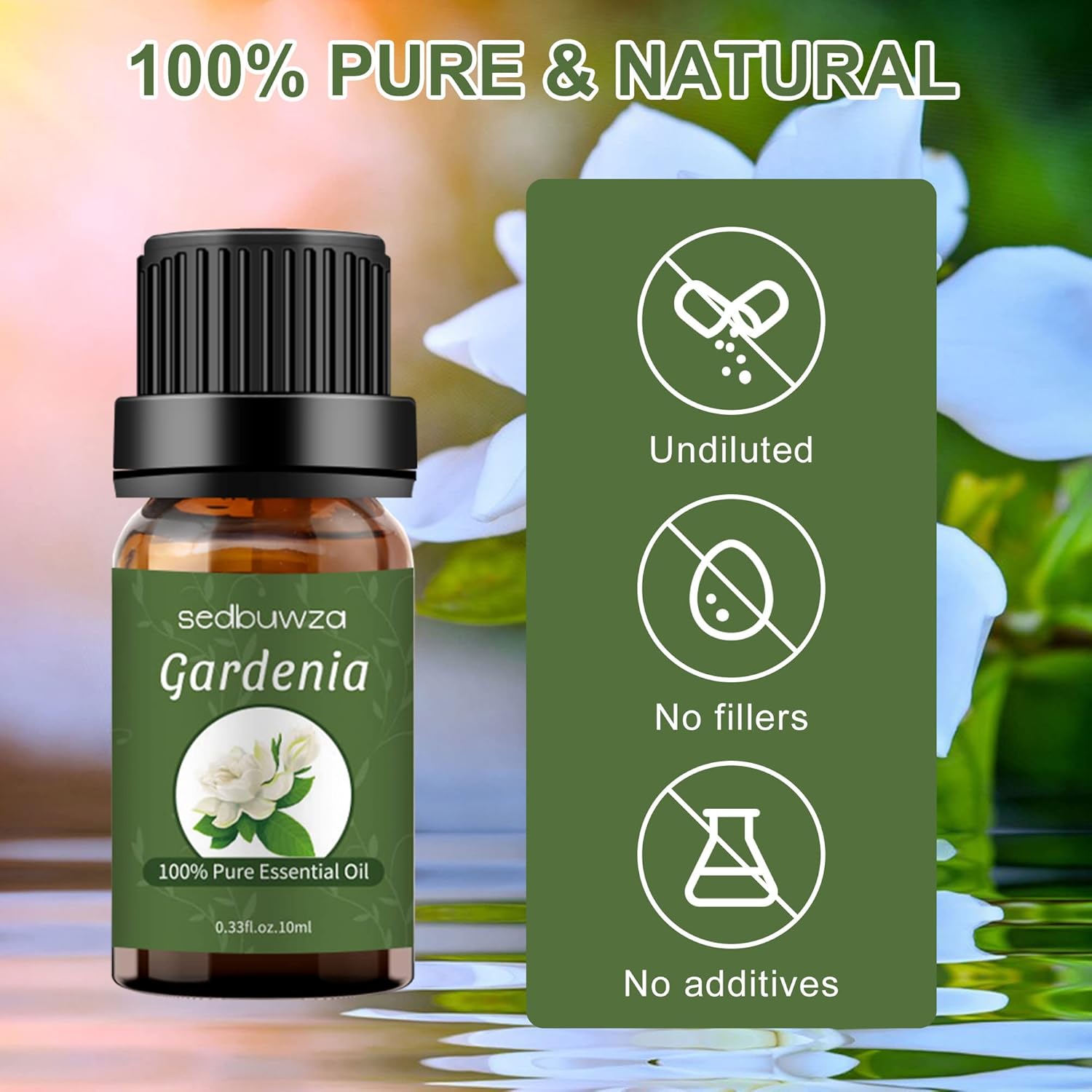Sedbuwza Gardenia Essential Oil Pure Organic for Diffuser and Fragrance